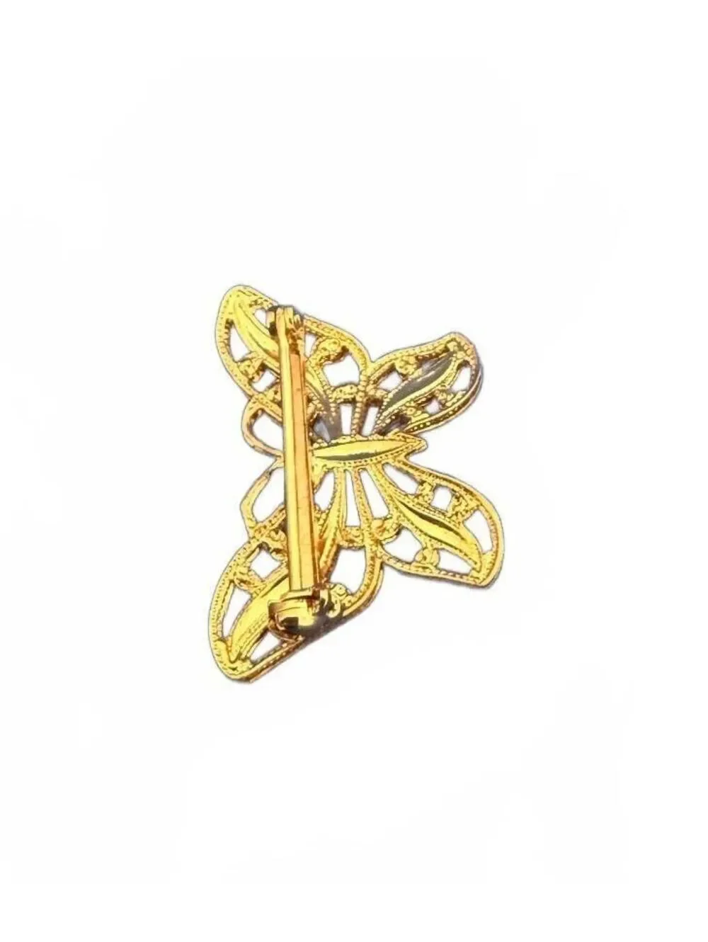 Vintage Napier 1 inch Gold Tone Filigree Butterfly Brooch Pin